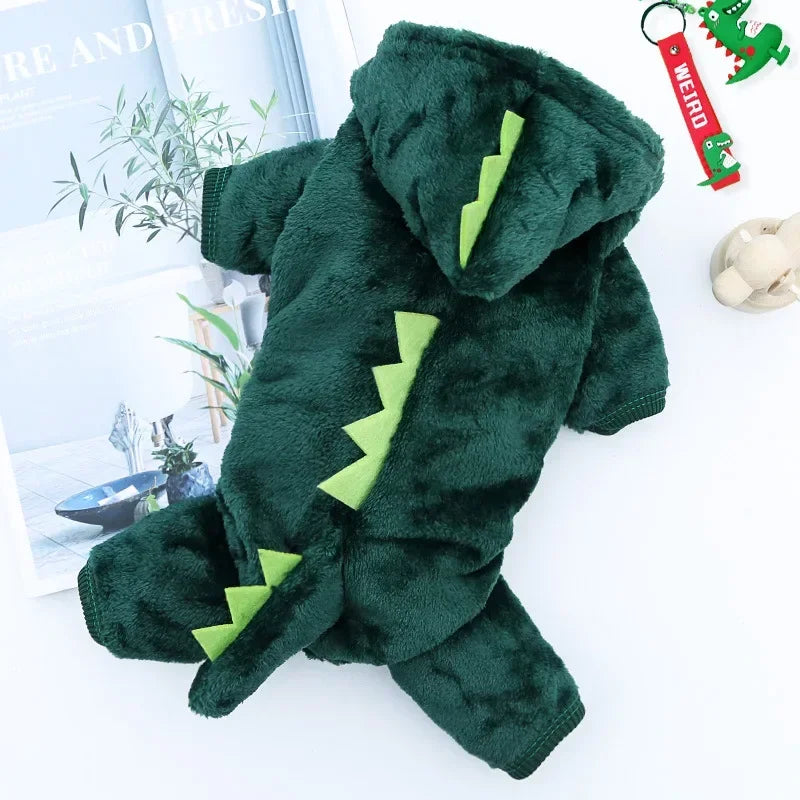 Fleece Dinosaur Dog Jumpsuits