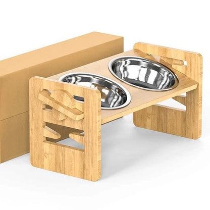 Bamboo And Wood Adjustable Feeding Rack