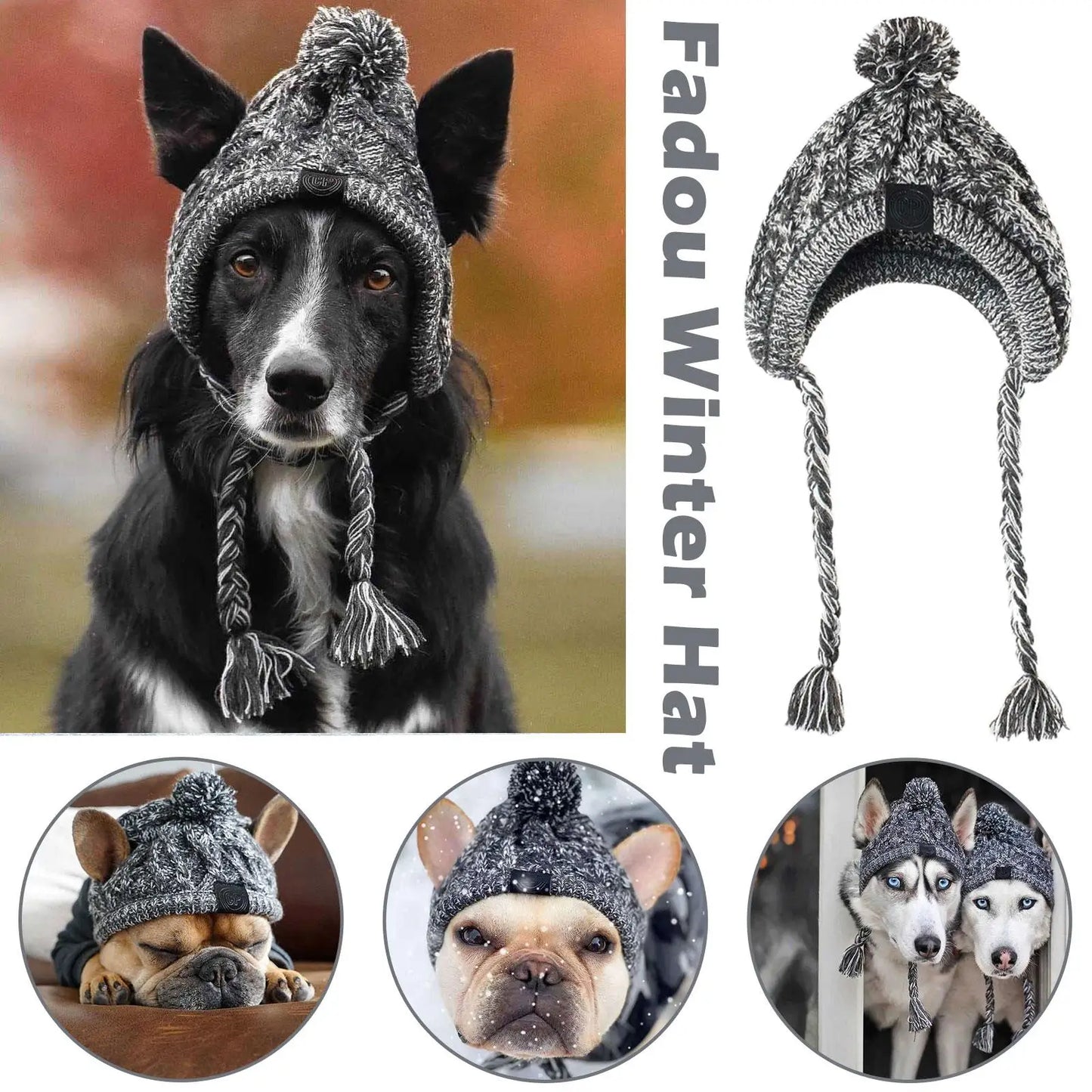 Windproof Knitting Dog Beanies